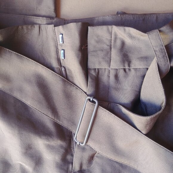 NEW WITH TAGS Vince size 16 silky pants trousers olive green taupe brown - Picture 8 of 10